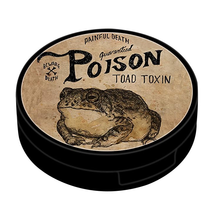 RETUIOS Toad Contact Case Personalized Contact Box Travel Kit Portable Customized Contact Case with Mirror Tweezers Remover Tool Solution Bottle, Small, Black