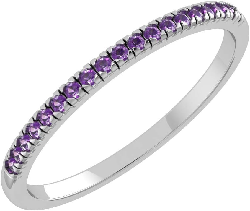 Silver Smile - Solid Sterling Silver Delicate & Dainty Band Gemstone Ring for Women