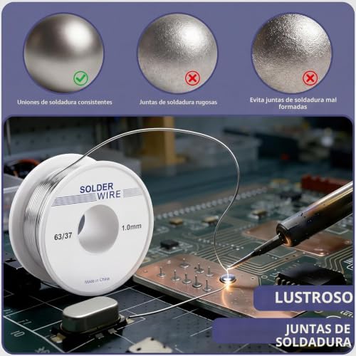 Miniatura 2 de Alambre De Soldadura, 1mm 100g Hilo Estaño Para Soldar Núcleo De Colofonia,Estaño De Soldadura Electrónica Para Reparación Y Componentes Electrónicos