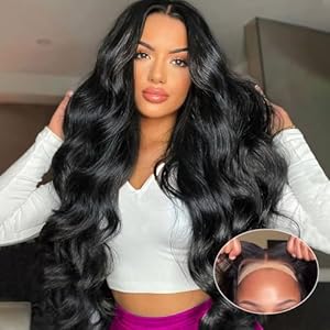 YUTU 5×5 HD Lace Closure Wigs Human Hair 24 Inch PPB Glueless Wigs Human Hair Pre Plucked Pre Cut for Beginners Body Wave Lace Front Wigs Human Hair for Women 180% Density Natural Black