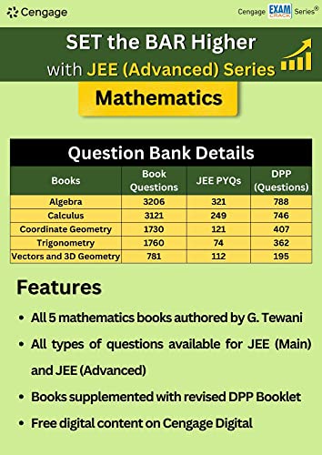 Image of Mathematics Combo for JEE Advanced: Algebra + Calculus + Coordinate Geometry + Trigonometry + Vectors and 3D Geometry Set of 5 Books with Free Online Assessments & Digital Content
