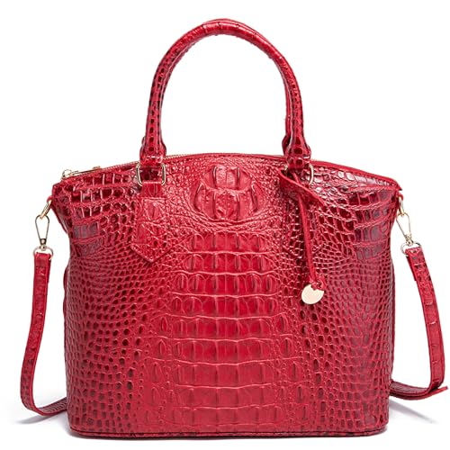 Image of Makcr Joacbv Women Purse Satchel Bag Long Crossbody Classy Tote Bag Top Handle Vegan Leather Ladies Handbags Embossed Pattern