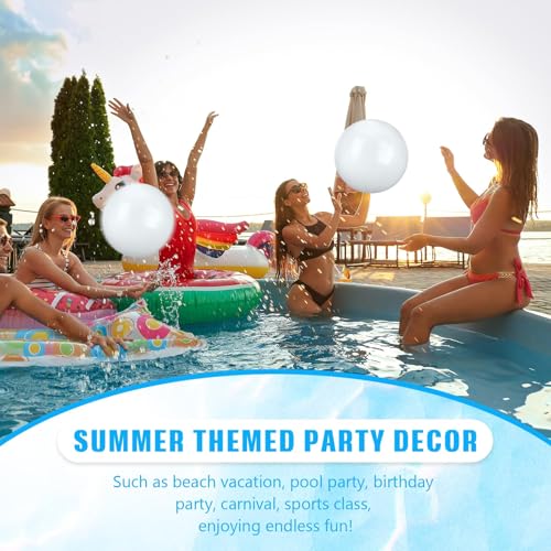 DIELOVEHUA 2 Stück Wasserball Aufblasbar, Weißer Strandball, 24 Zoll Inflatable Beach Ball, Wasserball Kinder, für Outdoor Garten, Sommer Strand und Schwimmbad, Party Favors