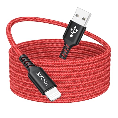 SIZUKA Cargador iPhone Carga Rapida 3M Cable iPhone Largo [MFi Certificado] Cable USB iPhone Trenzado de Nylon Cable Lightning Compatible con iPhone 14 13 12 11 Pro Max XS XR X 8 7 6 Plus 5 5s SE