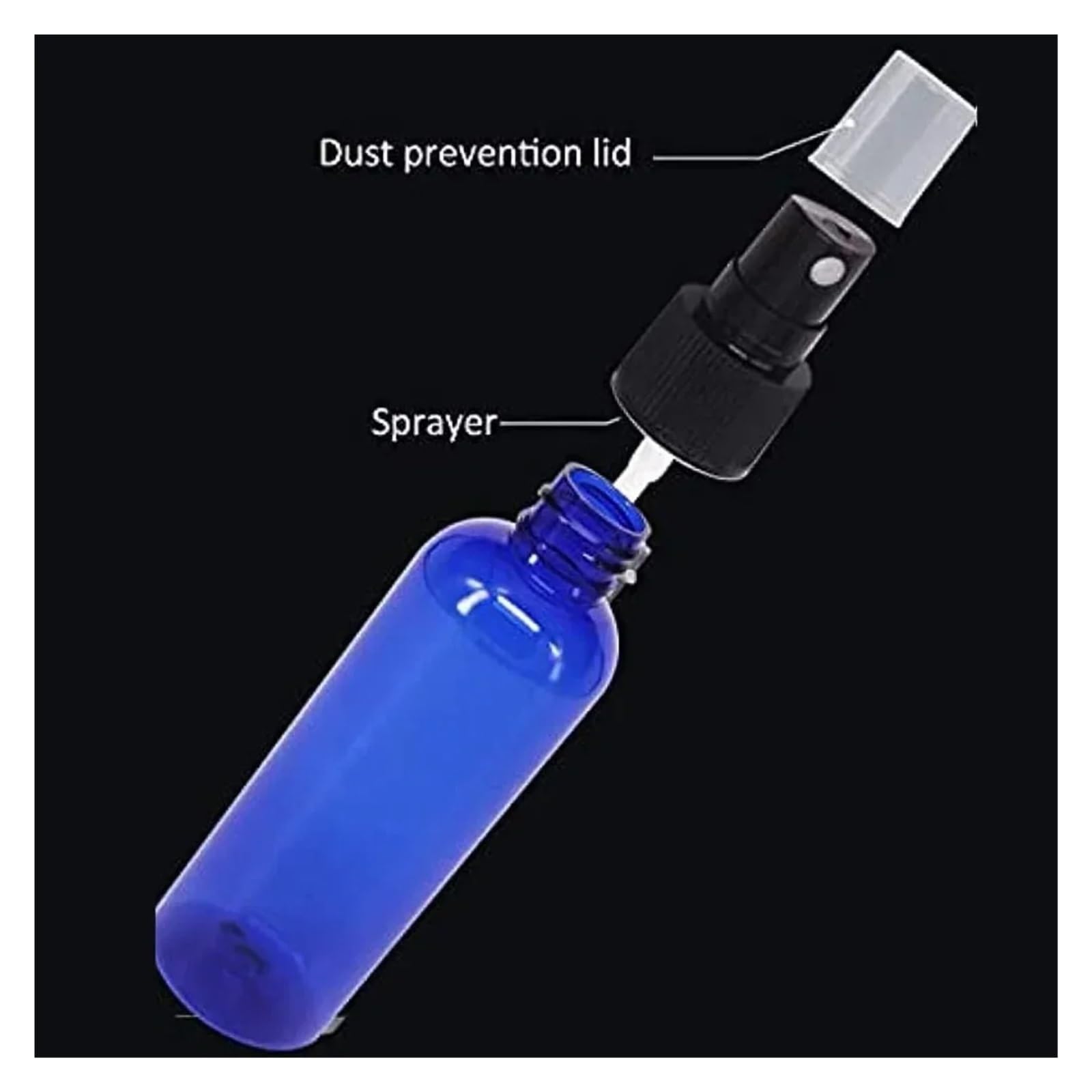 Botella Pulverizadora Vacía 50 botellas vacías de aerosol azul rellenables, contenedores plástico niebla fina for desinfectante alcohol