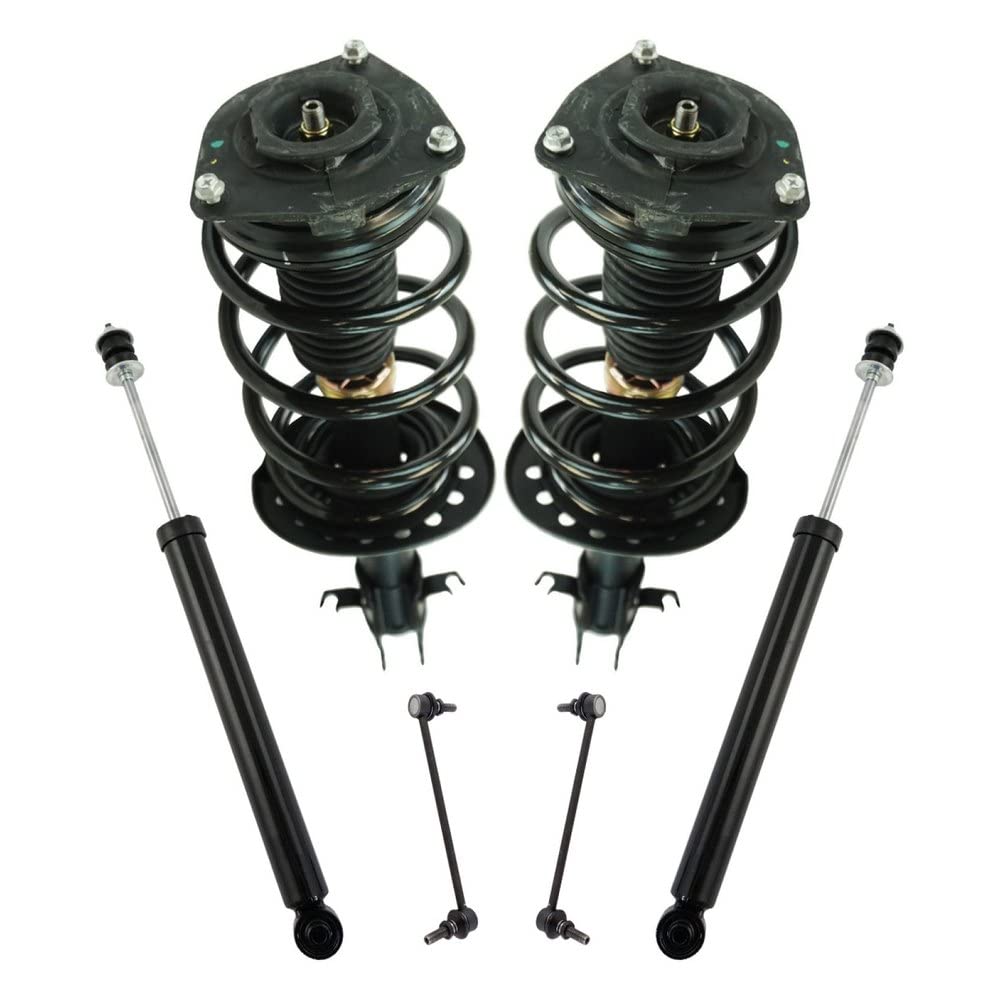 TRQ Front and Rear Suspension Kit Complete Strut & Coil Spring Assembly Shock Absorber Sway Bar Stabilizer Link Compatible with 2011-2017 Nissan Juke