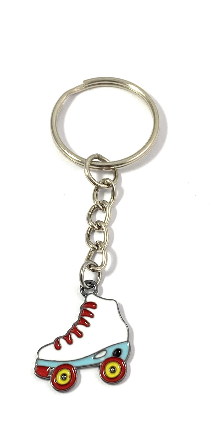 FizzyButton GiftsRoller Skate Keyring Key Ring with Enamel Charm and Silver Tone Keychain