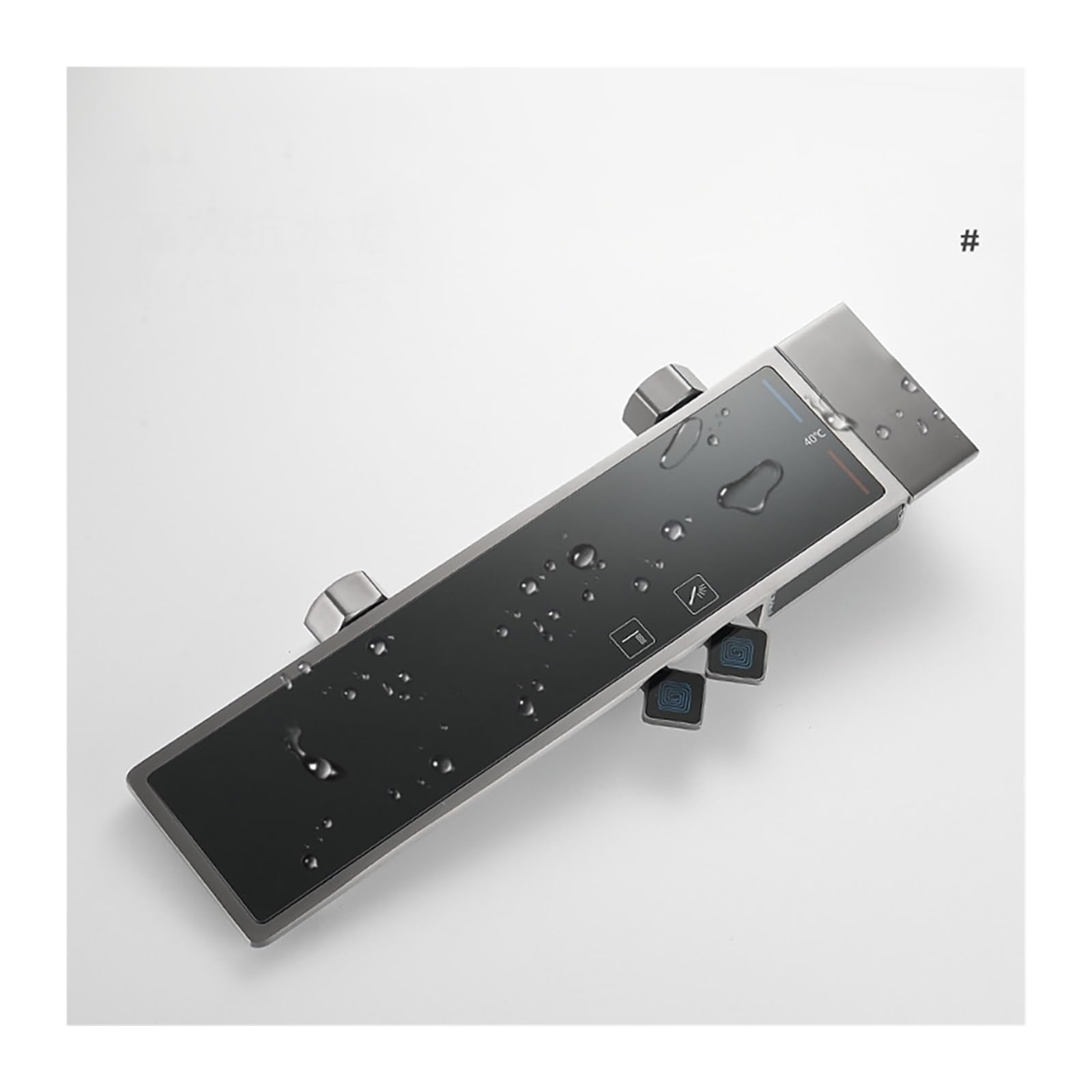 Sistema de ducha de baño con Juego de ducha con pantalla digital for el hogar pequeño, simple dividida en gris plomo sin rociador superior for baño del para la renovación del baño de la casa(Blauw)
