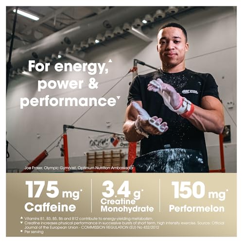 Optimum Nutrition Gold Standard Pre Workout Powder, Energy Drink with Creatine Monohydrate, Beta Alanine, Caffeine and Vitamin B Complex, Nutrition Supplement, Fruit Punch Flavour, 30 Servings, 330 g - Image 4