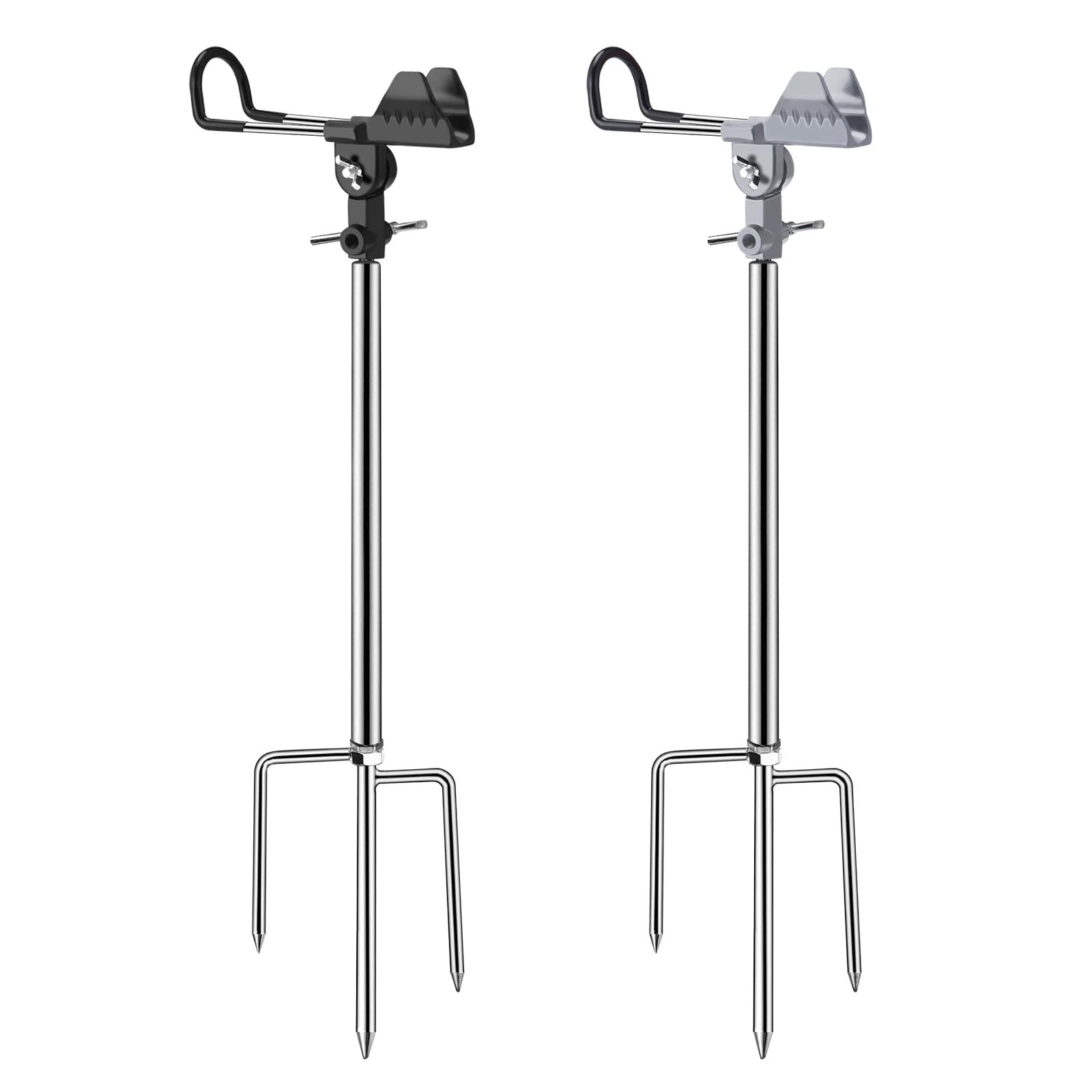 Angelrutenhalter, 360 Grad verstellbare Angelrutenhalter für den Boden, multifunktionale Edelstahl-Strand-Angelrutenhalter, Angelgeschenke für Männer