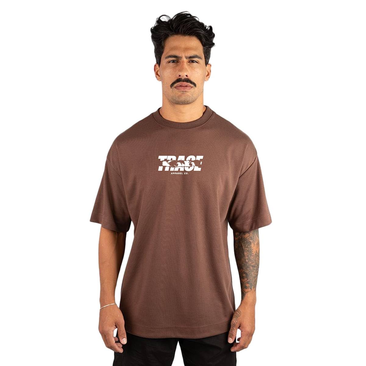 Camiseta Oversized Masculina Streetwear Trace Black Fear 100% Algodão Premium 30.1 Penteado