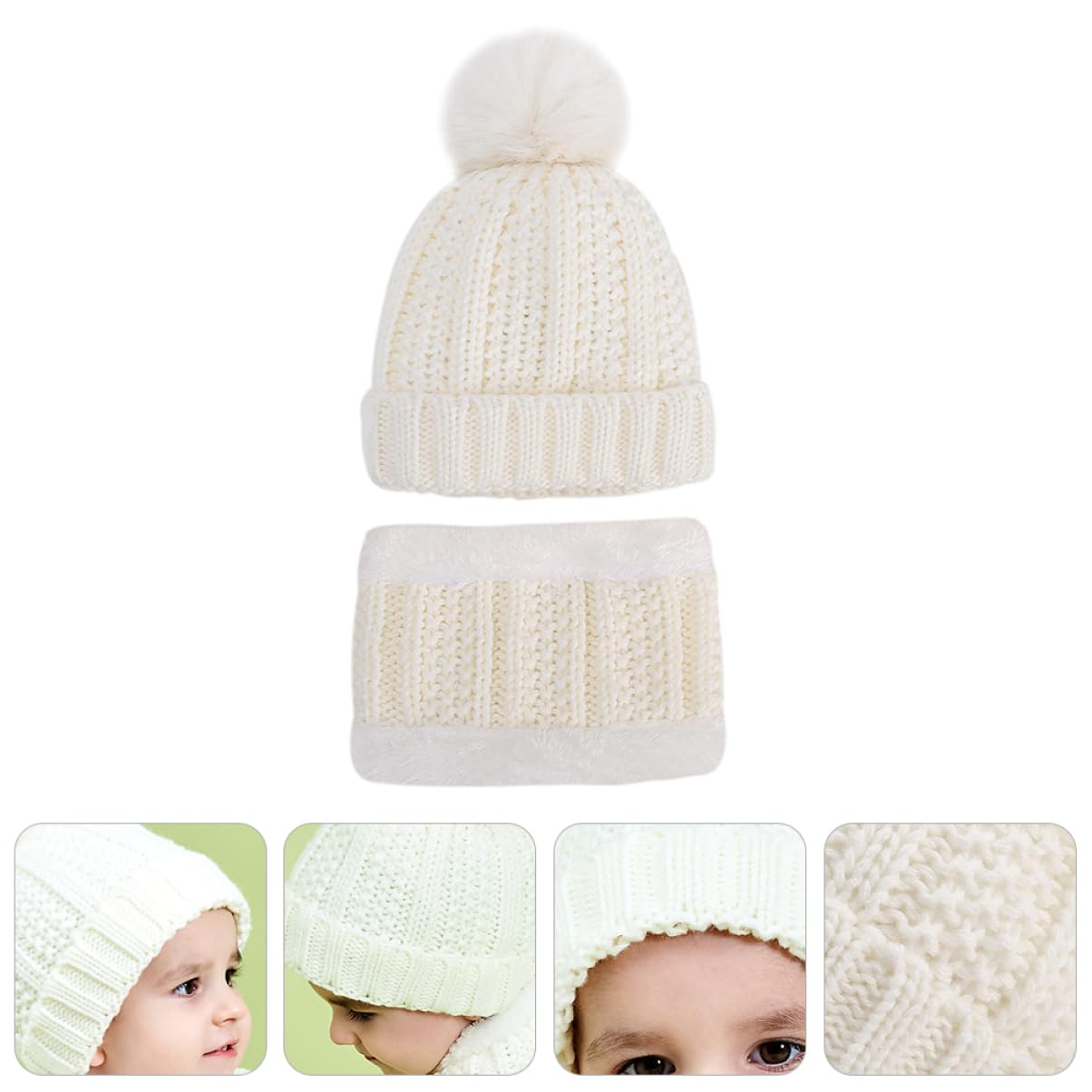 Gorro para niños Traje Infantil Gorro Tejido recién Nacido Sombrero de Invierno Gorro de Papá Noel Trajes de bebé Gorro cálido para bebé. Bufanda Sombreros Acrílico
