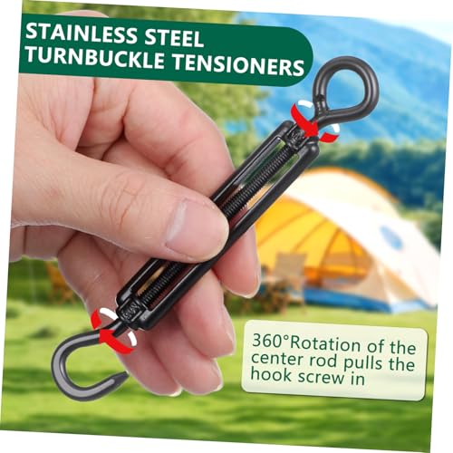 5pcs Tensores de Cable de Acero Inoxidable para Tensado de Cables de Servicio Pesado con Gancho Ajustable para Luces de Cuerda, Colgado de Cuadros y Uso en Jardín miniatura 7