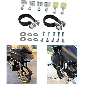 Wowtk Lower Vented Leg Fairings Mounting Hardware Screw Clamps Set Fits For Harley Touring Electra Glide Road King Road Glide Street Glide Models 1983-2013 7 51w+cb5cgns. sl500 . ss300