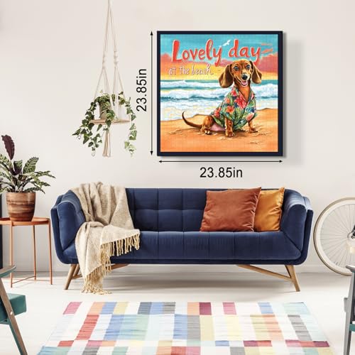 Rompecabezas de Perro Dachshund en la Playa para Adultos, 1000 Piezas, Divertido Rompecabezas de Animal Marítimo con Cachorro Sonriente, Arte para Pared miniatura 5