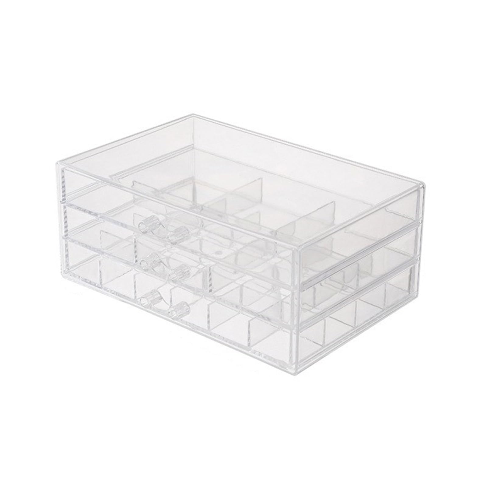 Tsophreniq Clear Acrylic Jewelry Storage Box with Multiple Compartments Compact Practical Organization Clear Acrylic with Multiple Compartments