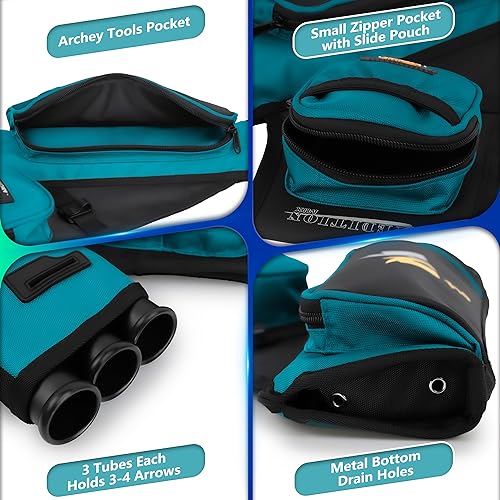 image for SUNYA Archery Hip Quiver for Arrows. Includes 3 Tubes Arrow Holder, Ac