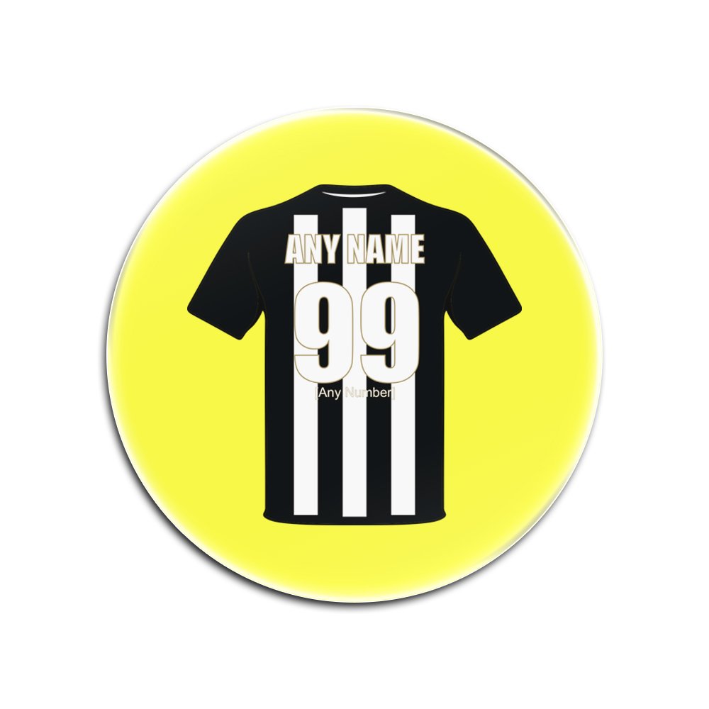 UNIGIFT Personalised Gift - Notts county Round Glass Coaster (Football Club Design Theme, Colour Options) - Any Name/Message on Your Unique Mat Pad - The Magpies