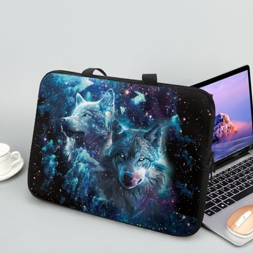 KEIAHUAN Galaxy Wolf Pattern Laptop Case Computer Bags Lightweight Laptop Bag Laptop Sleeve Water Resistant Computer Case for Men Boys3
