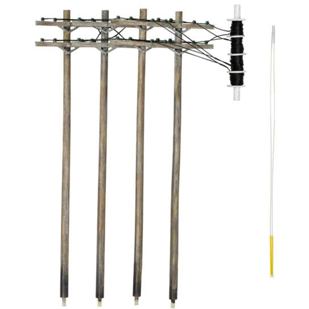 Woodland Scenics US2266 HO Wired Poles Double Crossbar