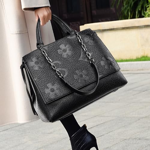 Women Large Capacity Leather Handbag Trendy Shoulder Bag for Ladies Chain Strap Tote Bag3