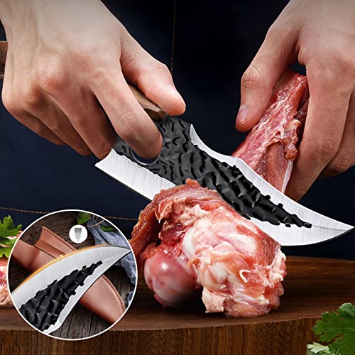 Zeng Butcher Knife Hand Forged Boning Knife With Sheath Gift Box Caveman Knives Hussk Japan Knife Chef Knife Viking Knife Stainless Steel Fillet Knife Kitchen Meat Cutting Knife Camping Bbq Outdoor #TOP4
