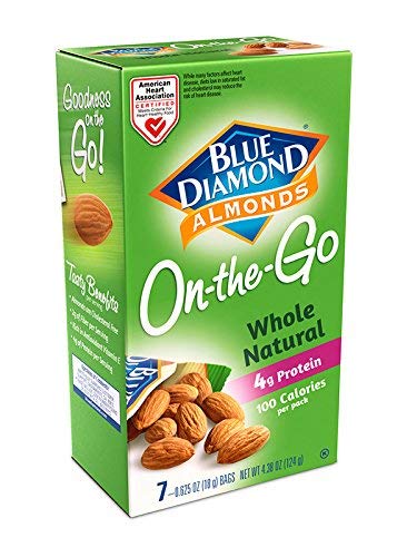 Blue Diamond Almonds, Raw Whole Natural, 100 Calorie Pack, 7 Count
