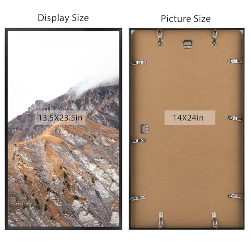 Frametory Aluminium-Bilderrahmen, Acrylabdeckung, 35,6 x 61 cm, Schwarz, 3 – Ansicht 5