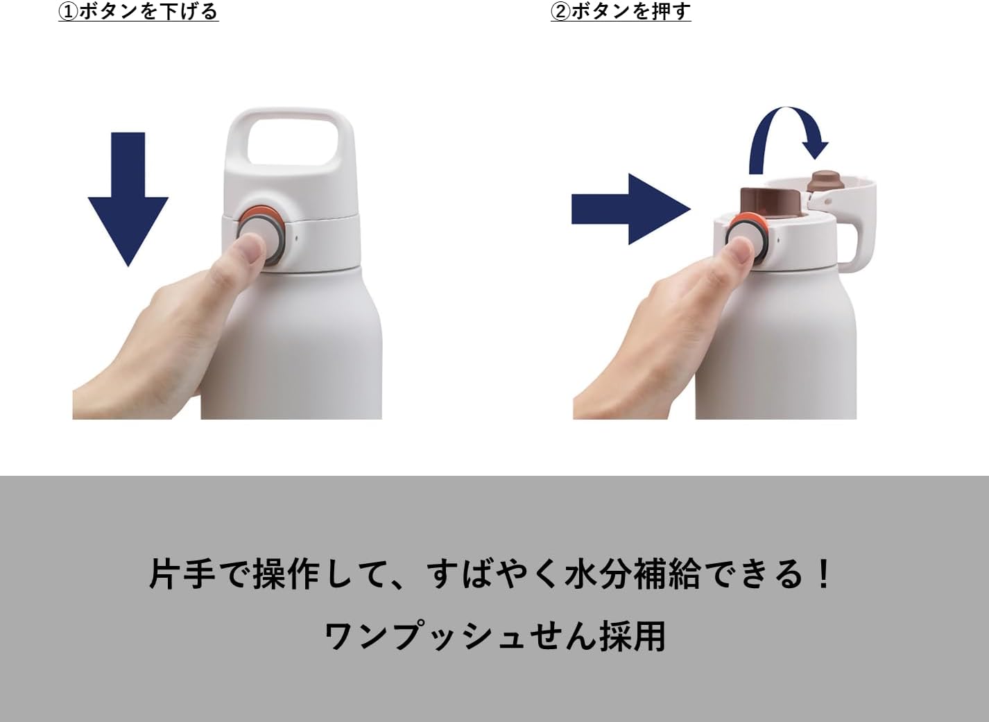 Tiger Thermos Water Bottle, 1.2 L; Handle Included, Easy to Open with One Handle, One-Touch Vacuum Insulated Stainless Steel Bottle, Sports Drink, Large Capacity, Direct Drinking, Wide Mouth, Cold