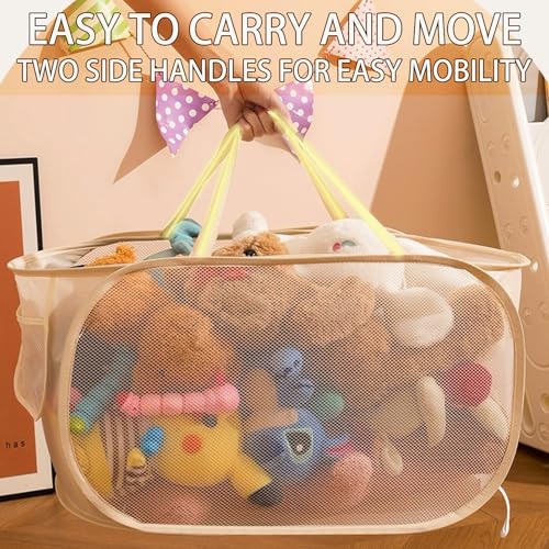 Image of Stuffed Animal Storage Plush Toys Storage basket Zoo and Collection Playroom-Birthday Gift Nursery Baskets Playroom Set Play be suitable forKids Boys Girls Nursery Folding organize