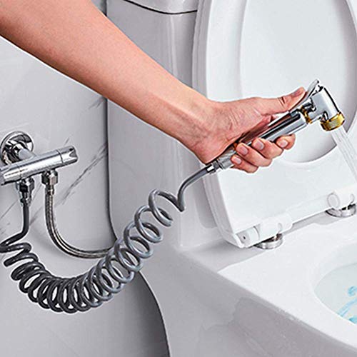 Manguera de Ducha Flexible Muelle de ABS Manguera de Ducha Flexible para plomería de Agua Inodoro Bidet Pulverizador Pistola Baño(Gris) Cover