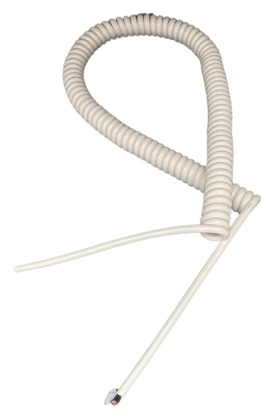 Kabel telefoniczny Przewód spiralny spiralny spiralny, elastyczny, 4-żyłowy, 24AWG, 0,2 mm2, biały, sygnałowy, sprężynowy, o wysokiej elastyczności(Stretch 2 Meter)