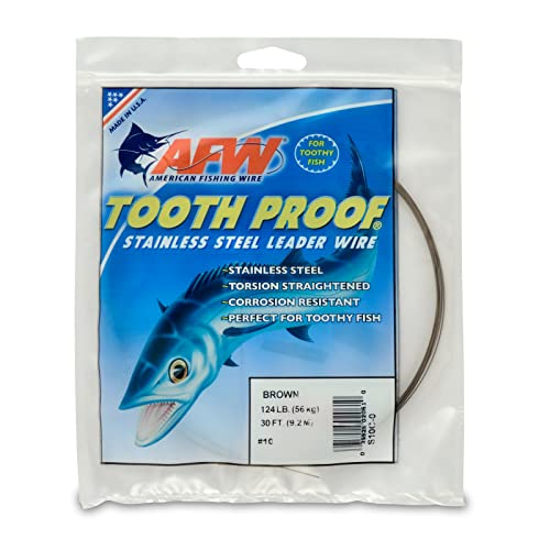 Image of American Fishing Wire Tooth Proof Stainless Steel Single Strand Leader Wire