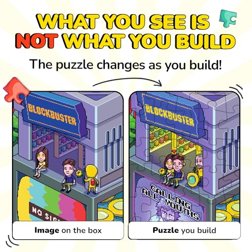 Image of Odd Pieces Jigsaw Puzzles 1000 Pieces with Storytelling Comics, for Women, White Elephant, Mystery Puzzle for Adults & Kids - 19.7'' x 27.6'' Frameable Magic Puzzle Art (Series 4)