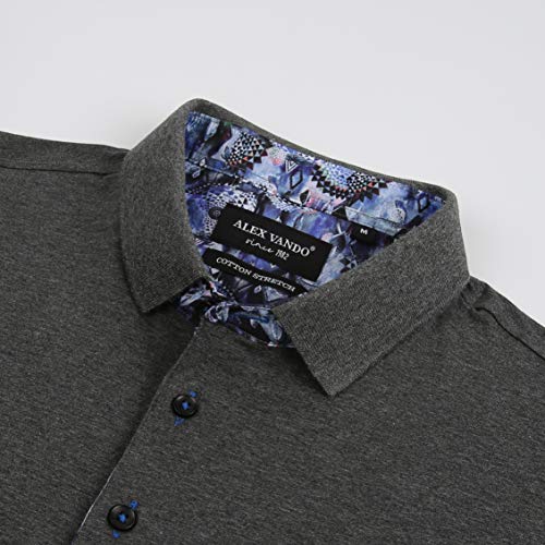 Alex Vando Mens Polo Shirts Short Sleeve Regular Fit Fashion Designed Shirt