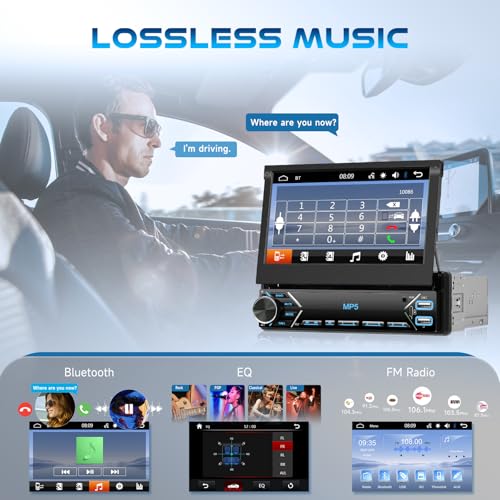 Driauto Single Din Flip Out Car Stereo 7 Inch - Image 5
