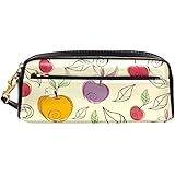 ペンケース 筆箱 ペンポーチ PUレザー 文具収納 筆袋 大容量 男子 女子 キッズ 学生 おしゃれ 人気 メイクケース カラフル アップル リンゴ