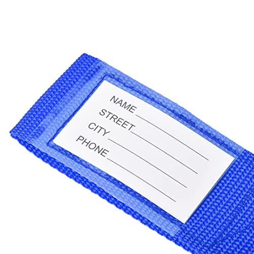 Image of uxcell Luggage Straps Suitcase Belts with Buckle Label, 2x78 2Mx5cm Adjustable PP Travel Bag Packing Accessories, Dark Blue 4Pcs