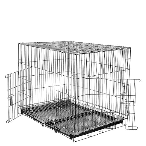 Radha Pet Foldable Dog Cage for Small Dogs 42 Inches Strong Metal Heavy Duty Dog Crate with Removable Tray for Shih Tzu & Other Small Dog (Dogs and Cats, Black) (B0DCSDXBDD) Amazon Price History, Amazon Price Tracker
