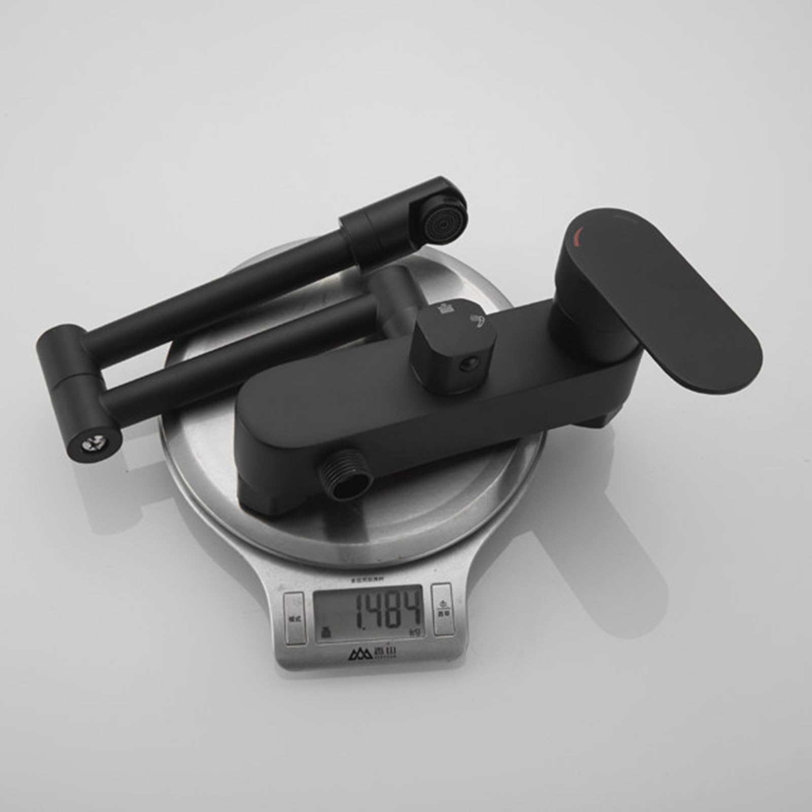 Grifo De Baño Montado En La Pared Grifo Lavadora Doble Salida Plegable Agua Fría Y Caliente Doble Orificio,Negro