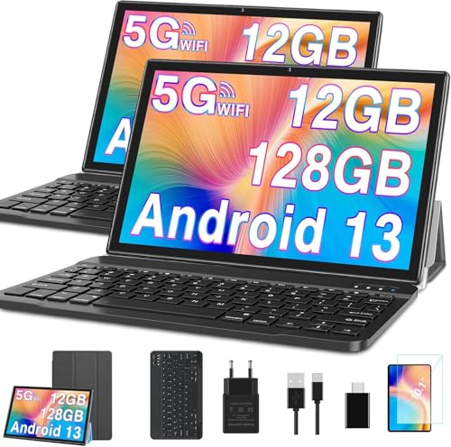 2025 Newest Tablet 10 Pulgadas 12GB RAM+128GB ROM (1TB TF), Android 13 Octa-Core, 5G + 2.4G WiFi,...