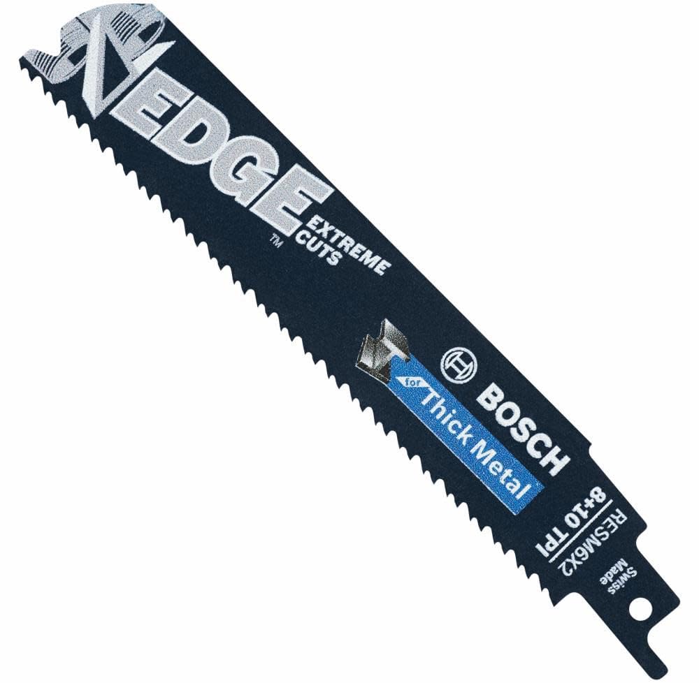 RESM6X2 5 pc. 6 In. 8/10 TPI Edge Reciprocating Saw Blades for Thick Metal , Gold