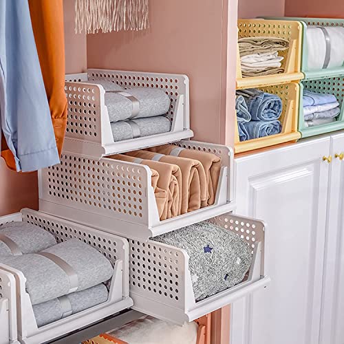 Image of TAZLYN stackable organizer for wardrobe LARGE PACK2 space organisers for cupboard organiser for wardrobe organizer for clothes organiser for wardrobe plastic organiser for wardrobe organisers storage
