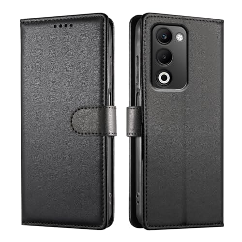 JUNETOP Cover per OPPO A5 (4G/5G) / OPPO A5m, Custodia a Libro in Pelle PU di Alta Qualità [Protezione Blocco RFID] - Nero