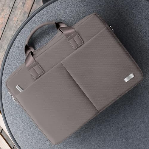 Image of GRIPP Hugo Laptop Sleeve Bag for Laptop /MacBook up to 14 Inch, Detachable Shoulder Strap, Carry Handle, Trolley Sleeve, Tablet Compartment, Multiple Organisers, Office and Travel Bag - Sand Beige