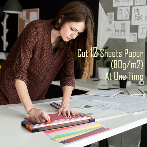 Firbon A4 Paper Cutter 12 Inch Titanium Paper Trimmer Scrapbooking Tool with Automatic Security Safeguard and Side Ruler for Craft Paper, Coupon, Label and Cardstock (Black) image 7