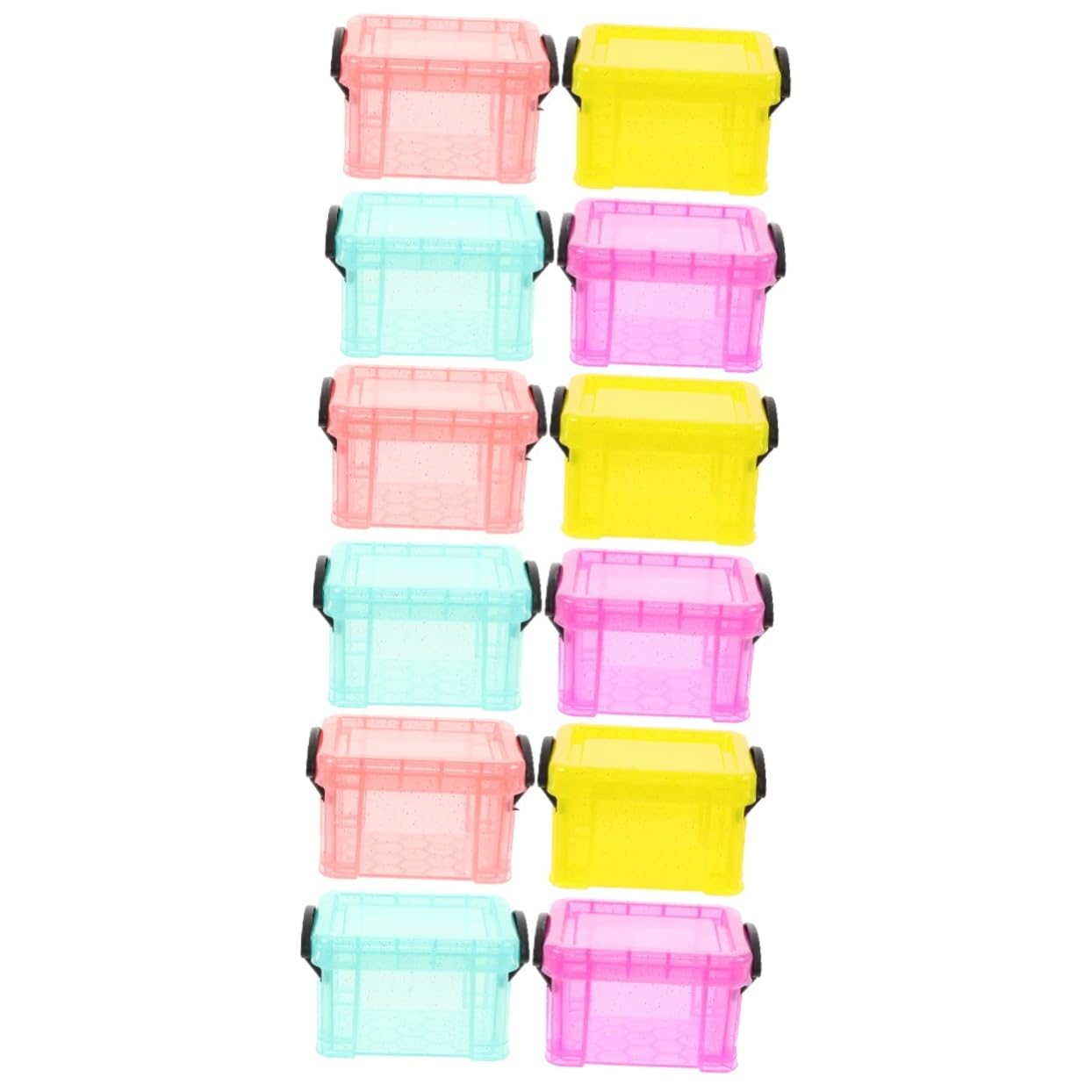 BESPORTBLE 3sets Space-saving Stackable Storage Boxes Small Jars Lids Plastic Mini Containers Perfect for Bathroom Bedroom Organization 4pcs*3