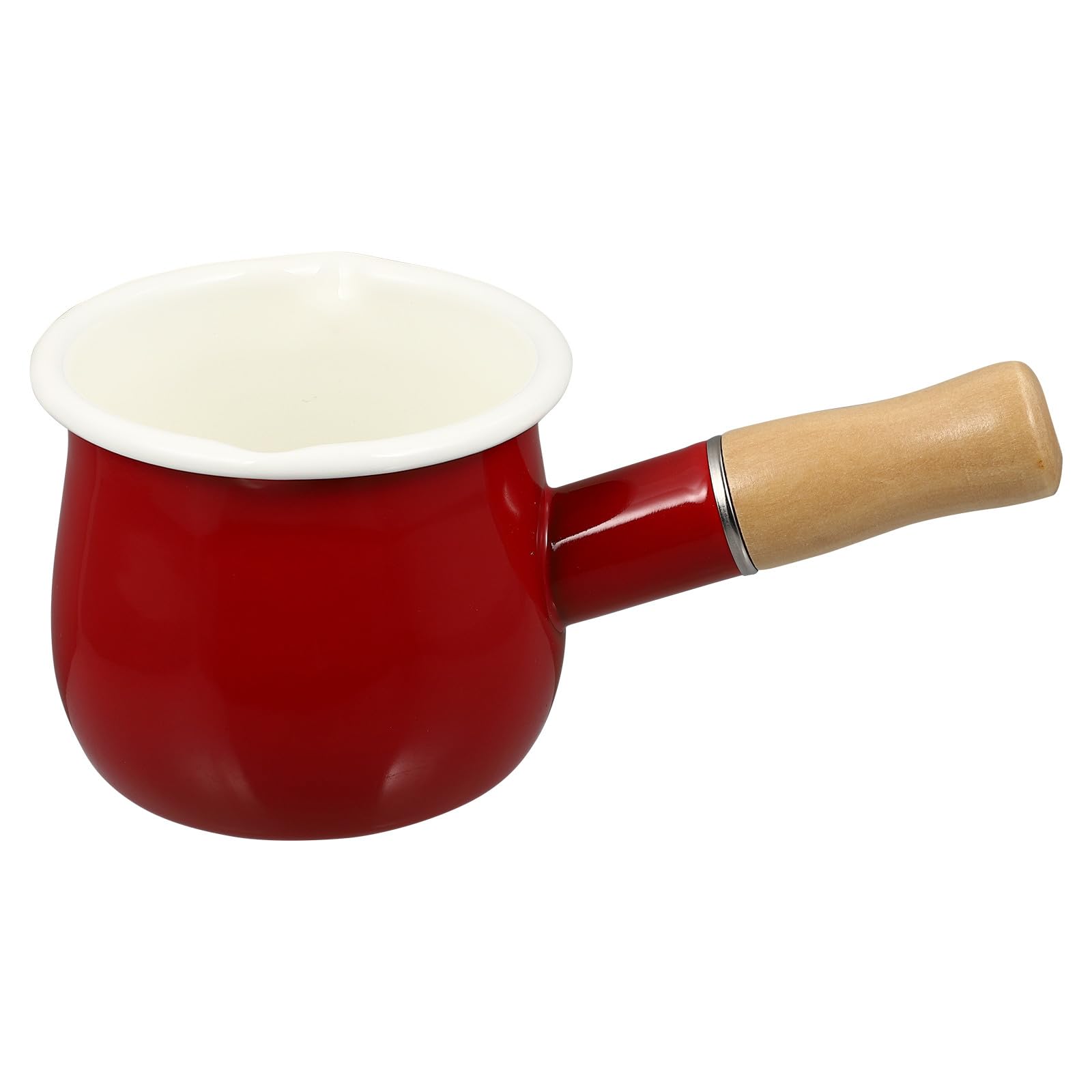 Abaodam Enamel Milk Pot Japanese-Style Milk Pan for Noodles Soup and Baby Food Small Kitchen Cookware Round Thick Pot Body Easy to Clean 7.48 X 4.13 X 3.35 in 1 X