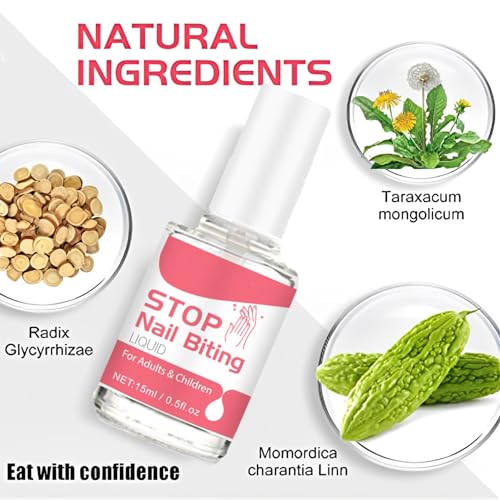 No Bite Nail Polish, Nail Biting Treatment with Stop Nail Repair Formula, Anti Nail Biting Nail Polish Clear Nail Varnish, Discourages Nail Biting and Thumb Sucking, Safe Natural Plant Extract (1) - Image 7