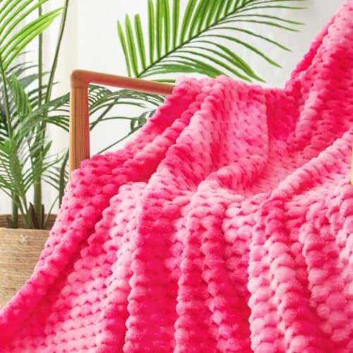 Image of Exclusivo Mezcla Large 3D Fleece Throw Blanket for Couch, Tie-dye Pink | Extra Soft Fuzzy Plush Lightweight Throws, Cozy Fluffy Decorative Blankets for All Seasons, 50x70 Inches